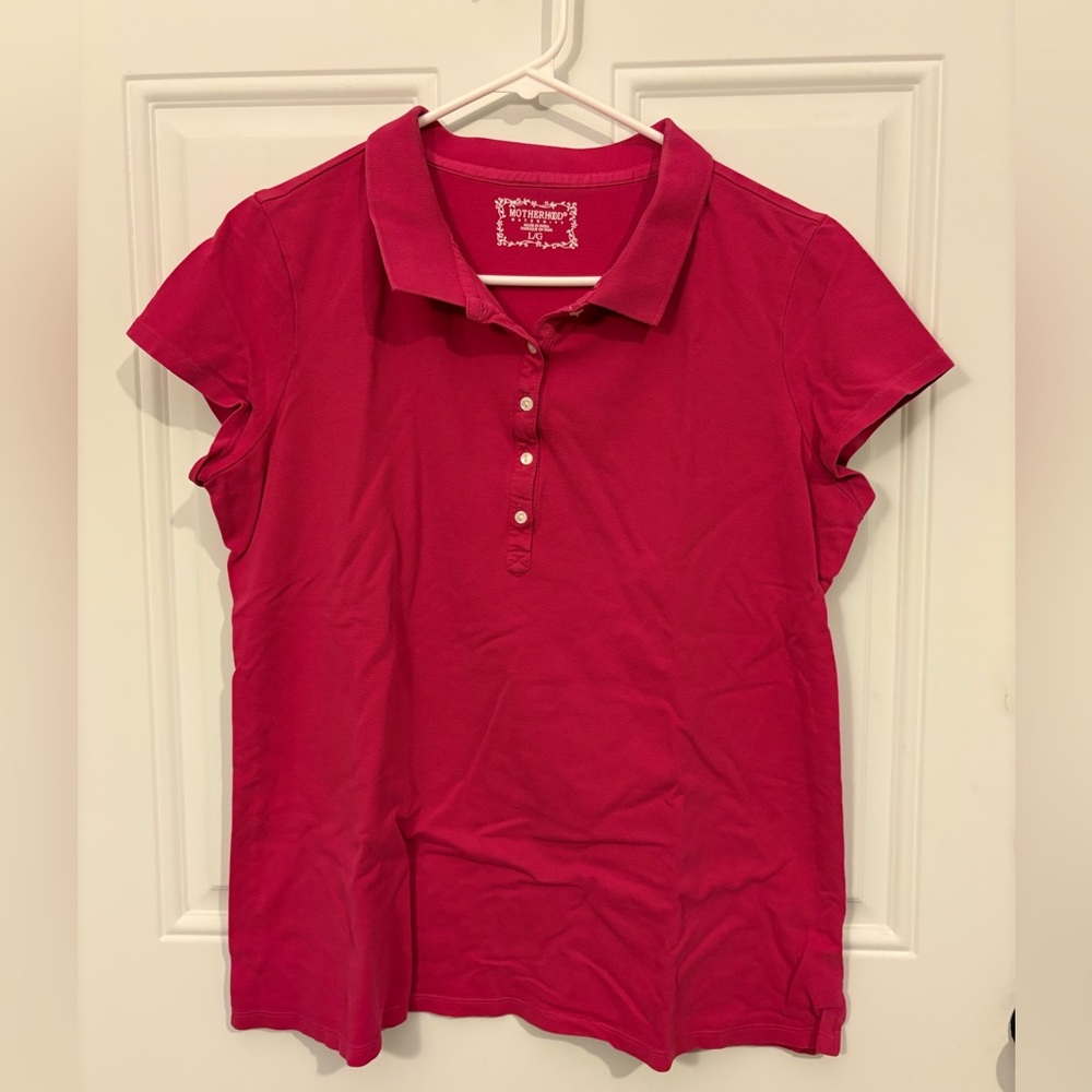 Motherhood Maternity Women’s Large Pink Polo Shirt
